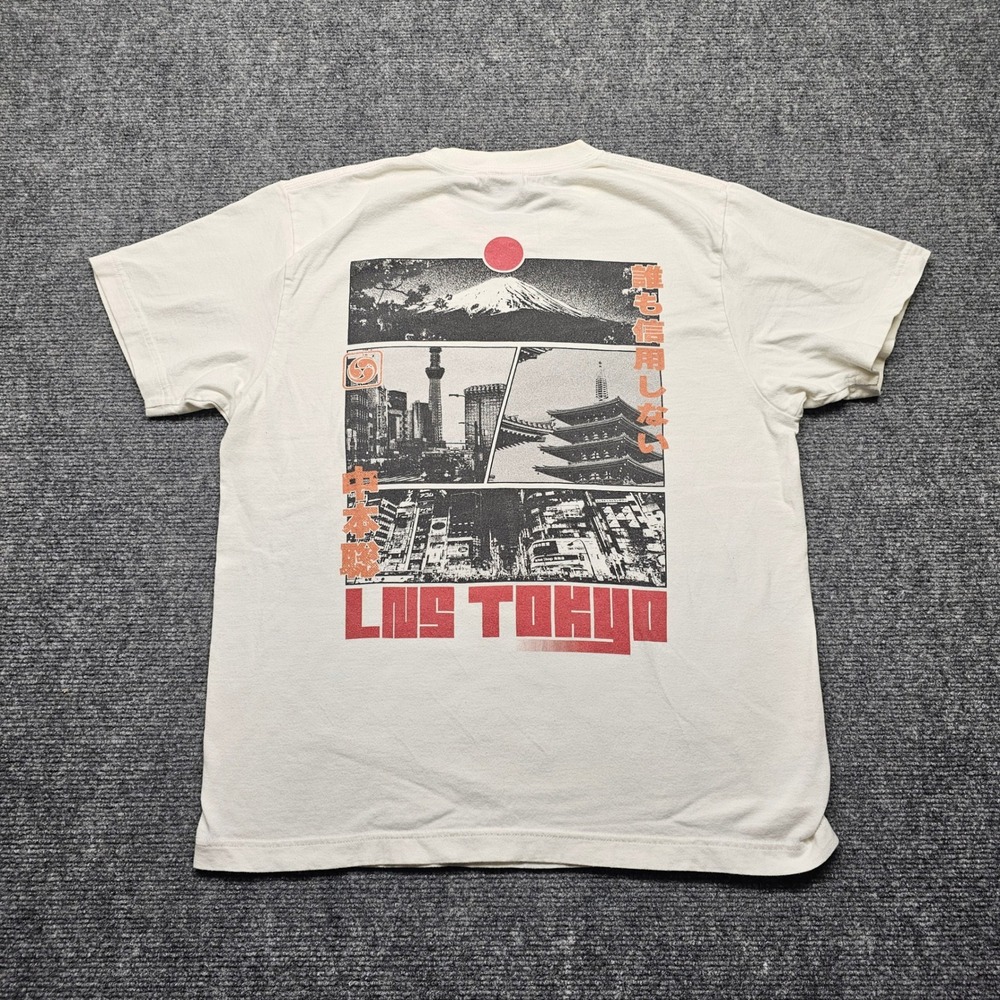 United Athle Tokyo Lightning Summit Graphic T-Shirt Cream Mens Medium 5001-01